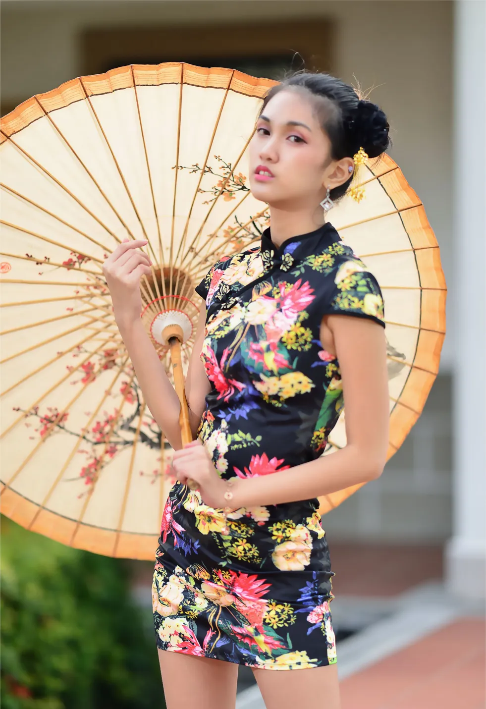 [Mzsock] NO.191 Chen Mengxin short cheongsam high heels beautiful legs street photography#[100P]-61